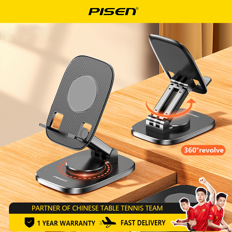 Pisen Folding Portable 360 Degree rotation Phone Stand Cellphone Bracket Desktop Hand Rack Lazy Tablet Bracket Multi-Functional Adjustable Applicable For Phone iPad Holder