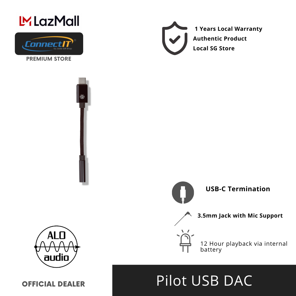 ALO Audio Pilot USB DAC,Plug And Play Hi-fi With PCM, DSD, and MQA support, USB TYpe C [ 1 Year Warranty]