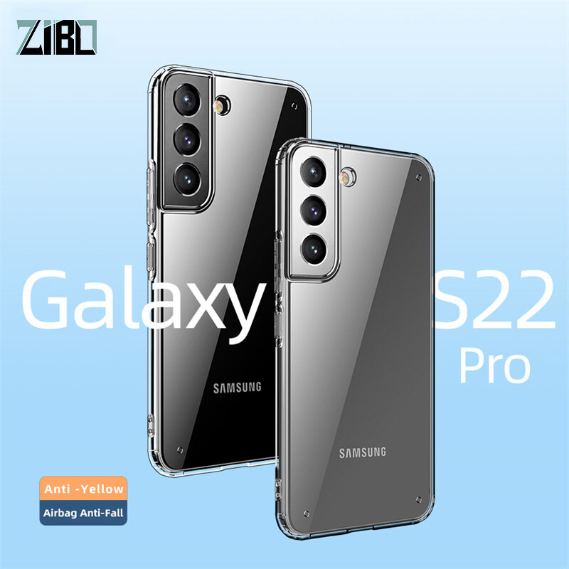 Clear Shockproof Phone Case For Samsung Galaxy S22 Plus S22 Ultra A33 A53 A73 Bumper Soft Frame Transparent Hard PC Acrylic Back Cover Protection Casing