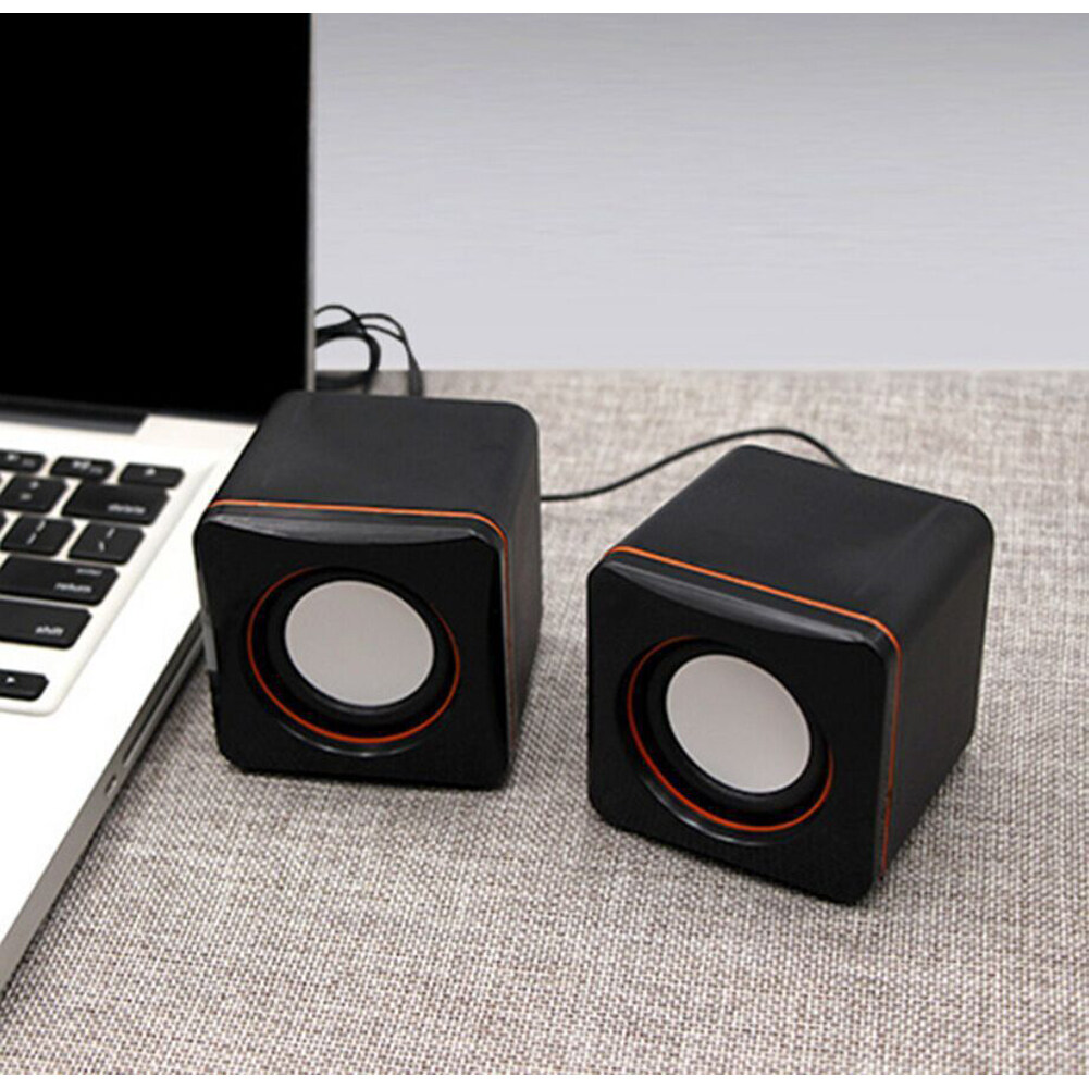 【YuekunH】Mini USB Laptop Speakers Wired Laptop Speakers 2.0 Channel Small Computer Desktop Speakers Desktop Speakers for PC