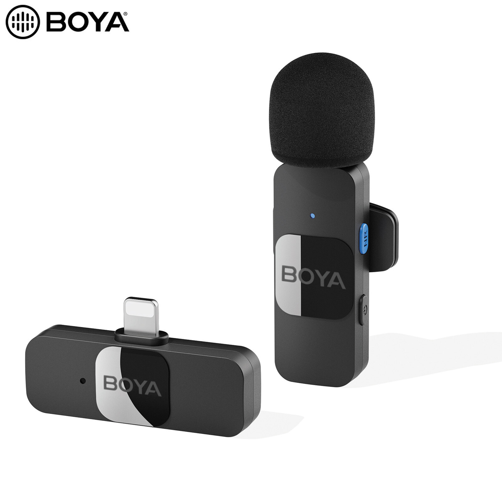 BOYA BY-V1 One-Trigger-One 2.4G Wireless Microphone System Clip-on Phone Microphone Omnidirectional Mini Lapel Mic Auto Pairing Smart Noise Reduction 50M Transmission Range Replacement for iPhone 14/1
