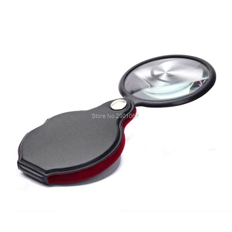 1PC 8/6X 50/58mm Mini Pocket Folding Jewelry Magnifier Magnifying Eye Glass Loupe Lens